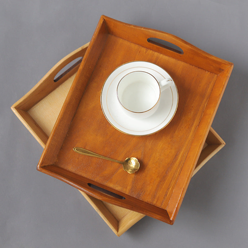 Retro Rectangular Wooden Serving Tray