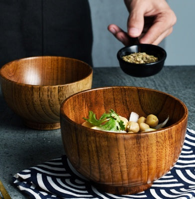 Wooden Japanese Style Wood Rice Soup Bowl